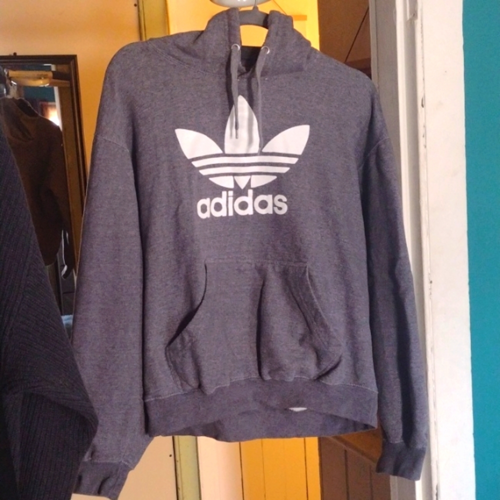 grey adidas hoodie - youth xl